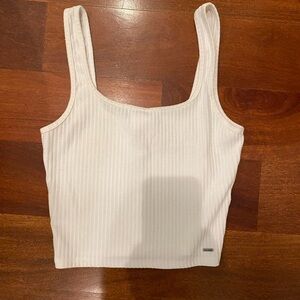 White Ribbed Tank Top